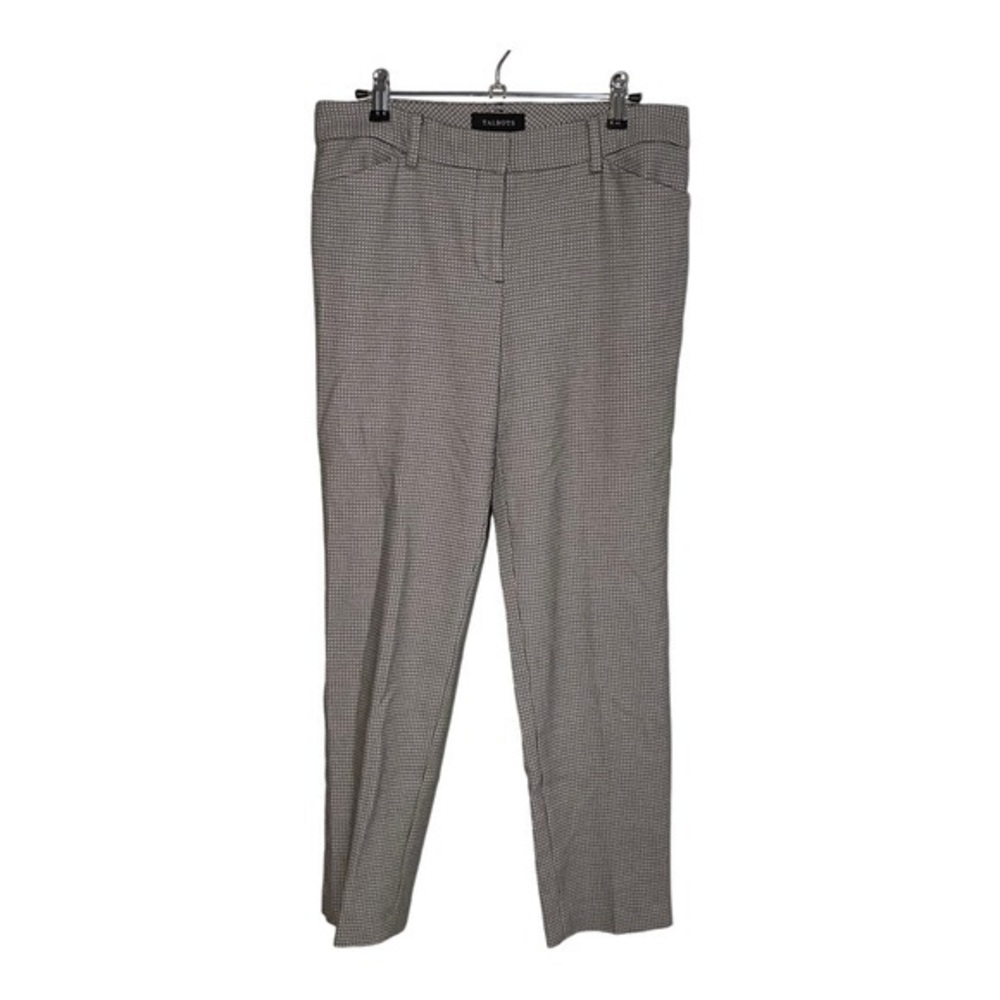 Talbots Hampshire Black & White Patterned Pants Stretchy Cotton‎